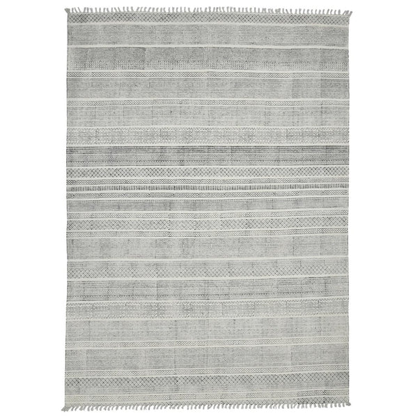 Amer Rugs Dune Hand-woven Distressed Geometric Cotton Runner Rug - Elevate Your Cozy Space With Style Charcoal Cotton Dun10203
