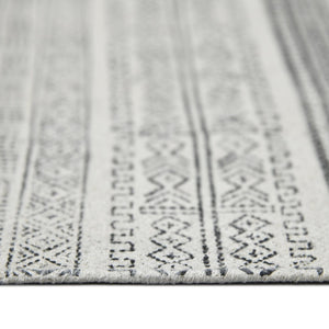 Amer Rugs Dune Hand-woven Distressed Geometric Cotton Runner Rug - Elevate Your Cozy Space With Style Charcoal Cotton Dun10203