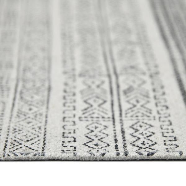 Amer Rugs Dune Hand-woven Distressed Geometric Cotton Runner Rug - Elevate Your Cozy Space With Style Charcoal Cotton Dun10203