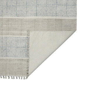 Amer Rugs Dune Distressed Geometric Flat-weave Cotton Rug For Cozy Spaces, Handmade With Natural Eco-friendly Material Stone Blue Cotton Dun40203