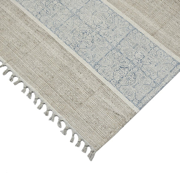 Amer Rugs Dune Distressed Geometric Flat-weave Cotton Rug For Cozy Spaces, Handmade With Natural Eco-friendly Material Stone Blue Cotton Dun40203