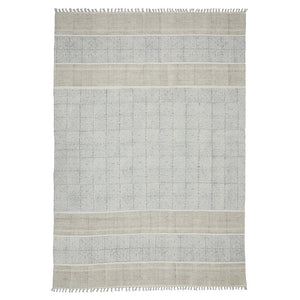 Amer Rugs Dune Distressed Geometric Flat-weave Cotton Rug For Cozy Spaces, Handmade With Natural Eco-friendly Material Stone Blue Cotton Dun40203