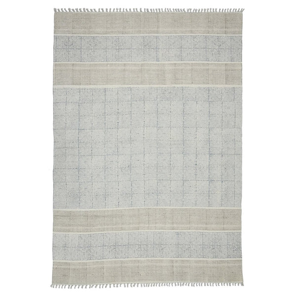 Amer Rugs Dune Distressed Geometric Flat-weave Cotton Rug For Cozy Spaces, Handmade With Natural Eco-friendly Material Stone Blue Cotton Dun40203
