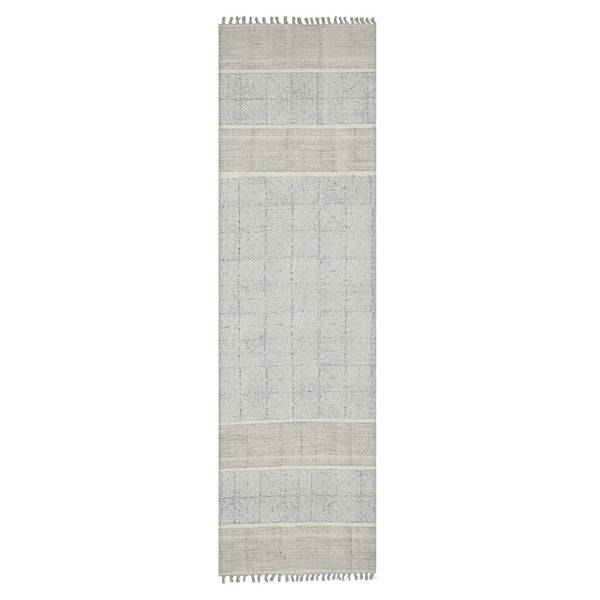 Amer Rugs Dune Distressed Geometric Flat-weave Cotton Rug For Cozy Spaces, Handmade With Natural Eco-friendly Material Stone Blue Cotton Dun42608