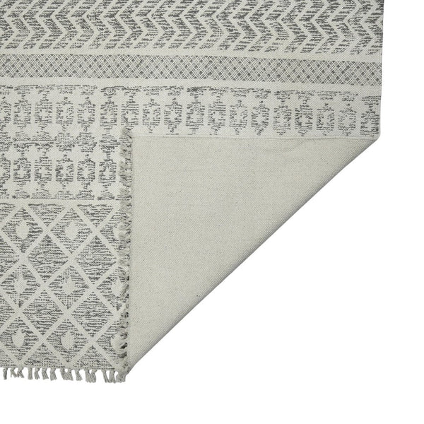 Amer Rugs Dune Hand-woven Distressed Geometric Cotton Runner Rug - Elevate Your Cozy Space With Style Gray Cotton Dun50576