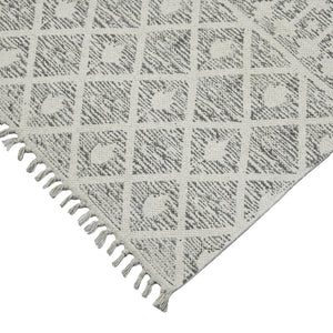 Amer Rugs Dune Hand-woven Distressed Geometric Cotton Runner Rug - Elevate Your Cozy Space With Style Gray Cotton Dun50576