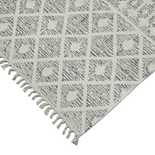 Amer Rugs Dune Hand-woven Distressed Geometric Cotton Runner Rug - Elevate Your Cozy Space With Style Gray Cotton Dun50576