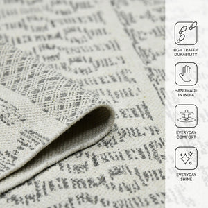 Amer Rugs Dune Hand-woven Distressed Geometric Cotton Runner Rug - Elevate Your Cozy Space With Style Gray Cotton Dun50576