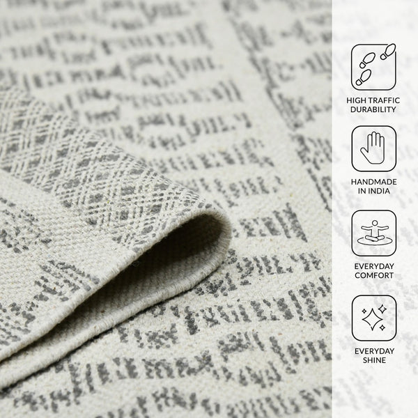 Amer Rugs Dune Hand-woven Distressed Geometric Cotton Runner Rug - Elevate Your Cozy Space With Style Gray Cotton Dun50576