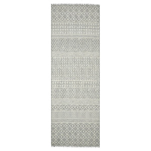 Amer Rugs Dune Hand-woven Distressed Geometric Cotton Runner Rug - Elevate Your Cozy Space With Style Gray Cotton Dun52608