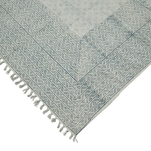 Amer Rugs Dune Hand-woven Distressed Geometric Flat-weave Cotton Runner Rug For Cozy Living Spaces Blue Cotton Dun60576
