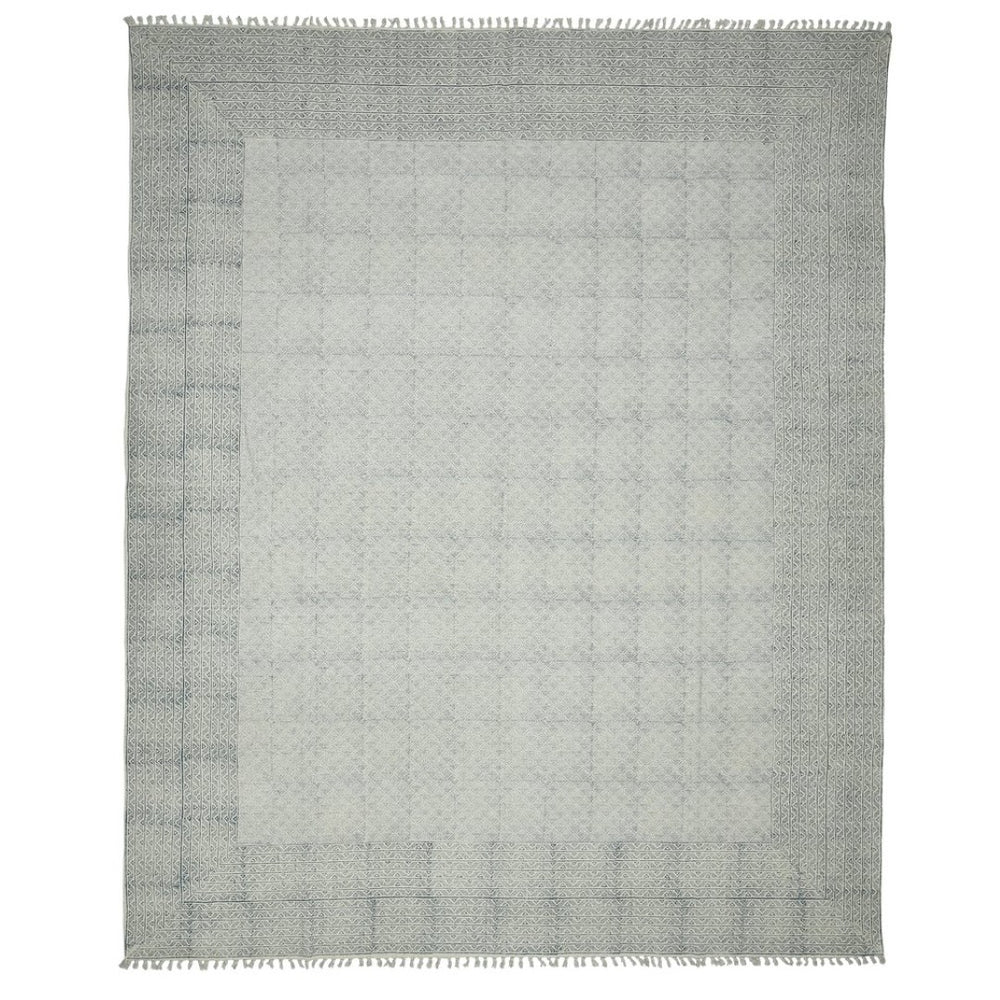 Amer Rugs Dune Hand-woven Distressed Geometric Flat-weave Cotton Runner Rug For Cozy Living Spaces Blue Cotton Dun60576