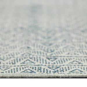 Amer Rugs Dune Hand-woven Distressed Geometric Flat-weave Cotton Runner Rug For Cozy Living Spaces Blue Cotton Dun60576