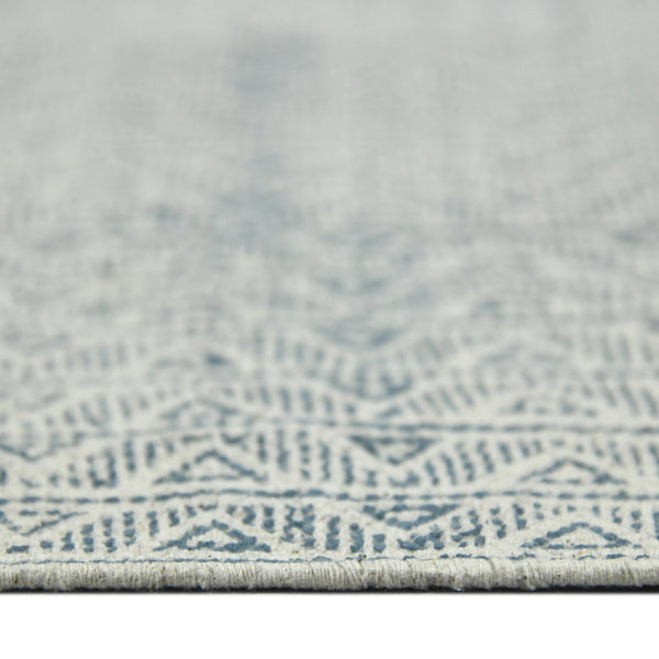 Amer Rugs Dune Hand-woven Distressed Geometric Flat-weave Cotton Runner Rug For Cozy Living Spaces Blue Cotton Dun60576