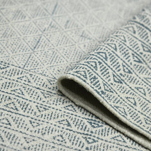 Amer Rugs Dune Hand-woven Distressed Geometric Flat-weave Cotton Runner Rug For Cozy Living Spaces Blue Cotton Dun60576