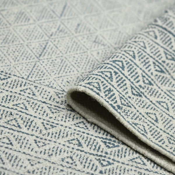 Amer Rugs Dune Hand-woven Distressed Geometric Flat-weave Cotton Runner Rug For Cozy Living Spaces Blue Cotton Dun60576