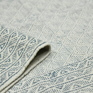 Amer Rugs Dune Hand-woven Distressed Geometric Flat-weave Cotton Runner Rug For Cozy Living Spaces Blue Cotton Dun60576