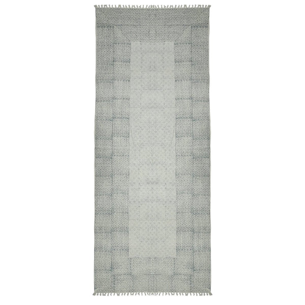 Amer Rugs Dune Hand-woven Distressed Geometric Flat-weave Cotton Runner Rug For Cozy Living Spaces Blue Cotton Dun62608