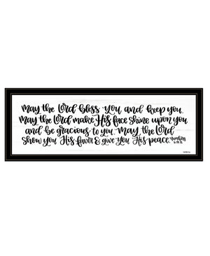 English Elm "may the Lord Bless You" Framed Typographic Wall Art Minimalist Faith Print B06788972