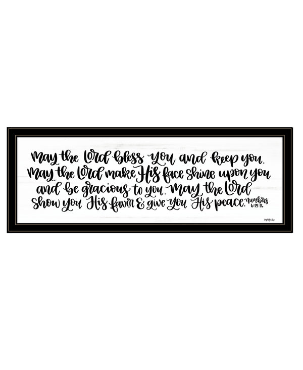 English Elm "may the Lord Bless You" Framed Typographic Wall Art Minimalist Faith Print B06788972
