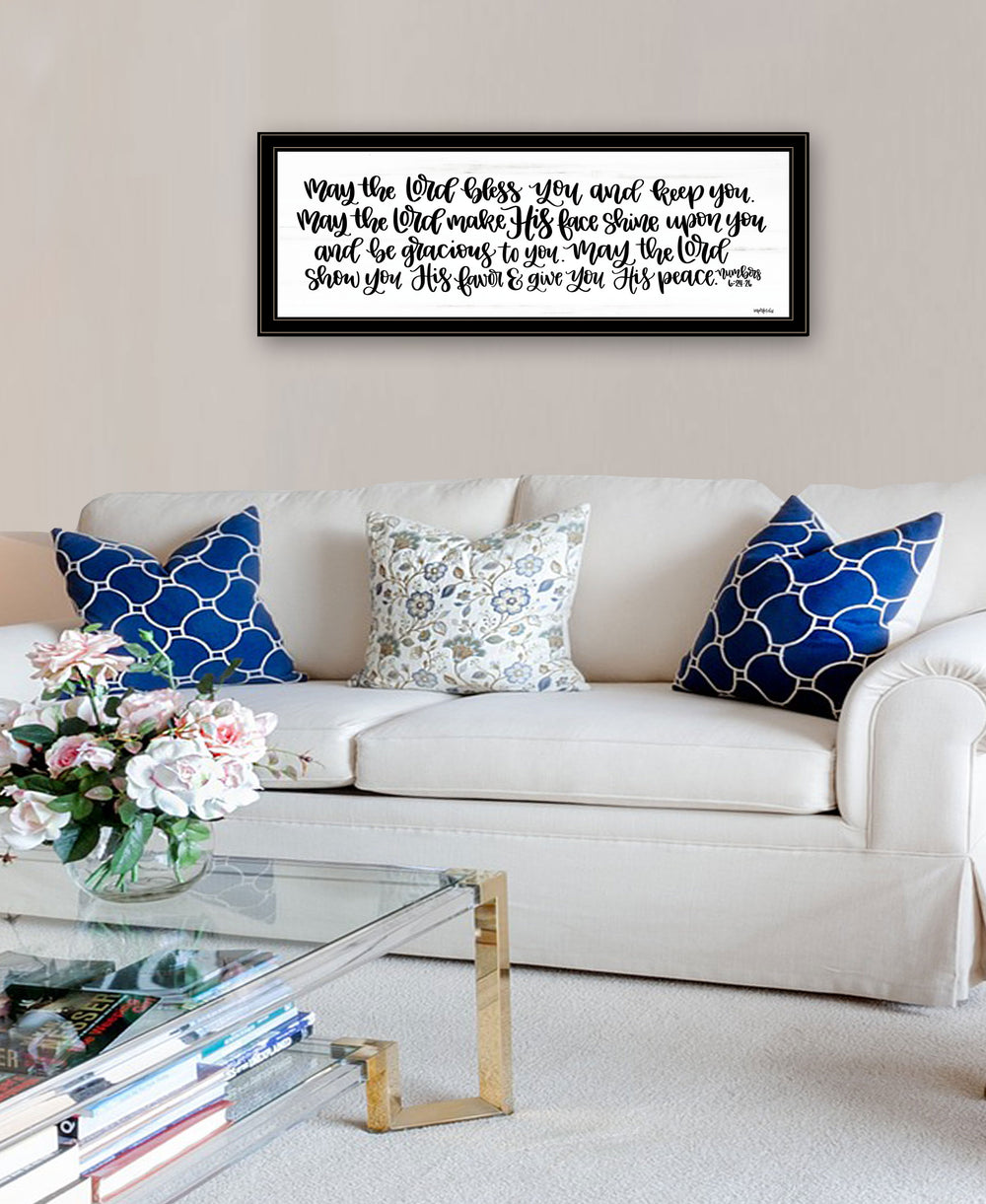 English Elm "may the Lord Bless You" Framed Typographic Wall Art Minimalist Faith Print B06788972