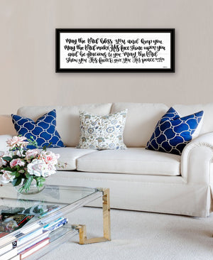 English Elm "may the Lord Bless You" Framed Typographic Wall Art Minimalist Faith Print B06788972