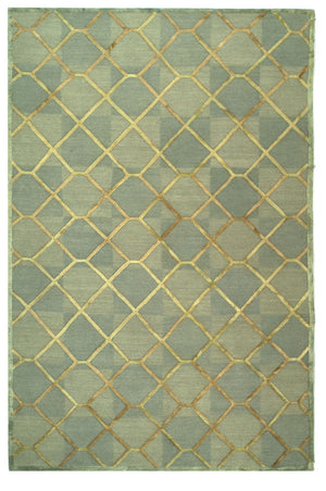 Safavieh Dve Hand-knotted Rug From Nepal - Luxurious Silk And Wool Blend For Elegant Home Décor Enhancement Aqua ,Gold Silk And Wool Dve473a-cnr