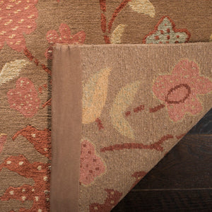 Safavieh Dve Hand-knotted Rug: Luxurious Silk And Wool Craftsmanship With Timeless Botanical Motifs For Home Decor Cinnamon ,Multi Silk And Wool Dve475c-cnr