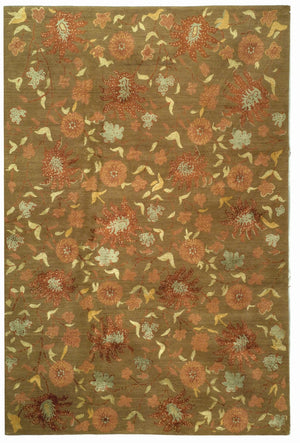 Safavieh Dve Hand-knotted Rug: Luxurious Silk And Wool Craftsmanship With Timeless Botanical Motifs For Home Decor Cinnamon ,Multi Silk And Wool Dve475c-cnr