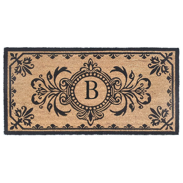 Trans Ocean Liora Manne Dwell Vine Outdoor Mat - Elegant Floral Design With Traditional Borders For Entryways Black Coir Pile Dwl24900448b