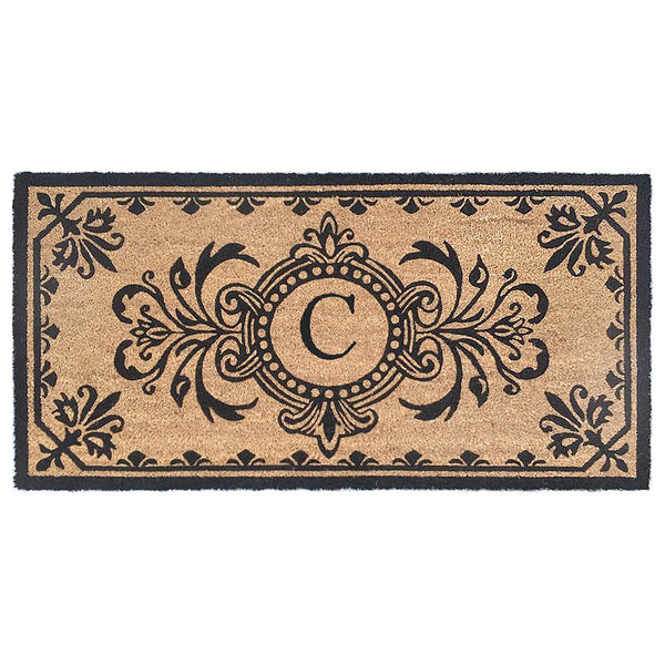 Trans Ocean Liora Manne Dwell Vine Outdoor Mat - Elegant Floral Design With Traditional Borders For Entryways Black Coir Pile Dwl24900448c