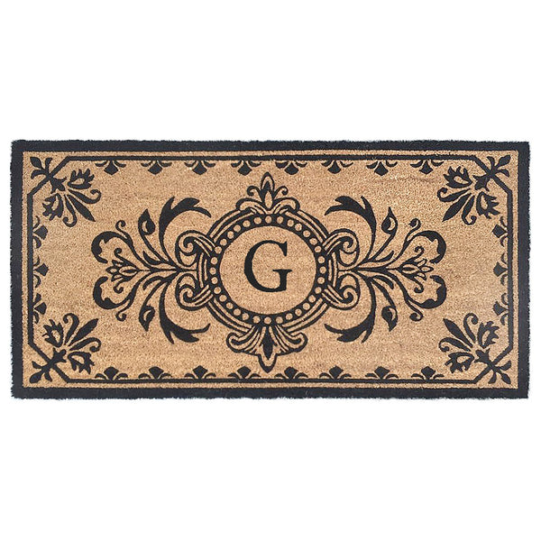 Trans Ocean Liora Manne Dwell Vine Outdoor Mat - Elegant Floral Design With Traditional Borders For Entryways Black Coir Pile Dwl24900448g