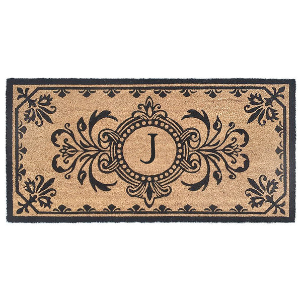 Trans Ocean Liora Manne Dwell Vine Outdoor Mat - Elegant Floral Design With Traditional Borders For Entryways Black Coir Pile Dwl24900448j