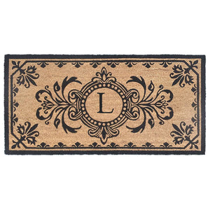 Trans Ocean Liora Manne Dwell Vine Outdoor Mat - Elegant Floral Design With Traditional Borders For Entryways Black Coir Pile Dwl24900448l