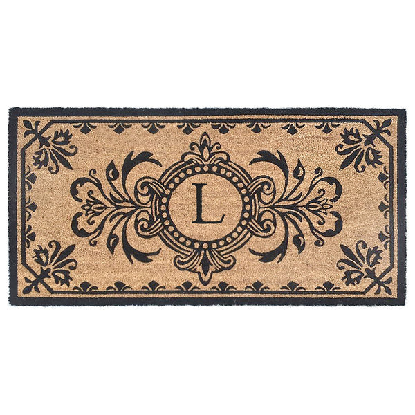 Trans Ocean Liora Manne Dwell Vine Outdoor Mat - Elegant Floral Design With Traditional Borders For Entryways Black Coir Pile Dwl24900448l