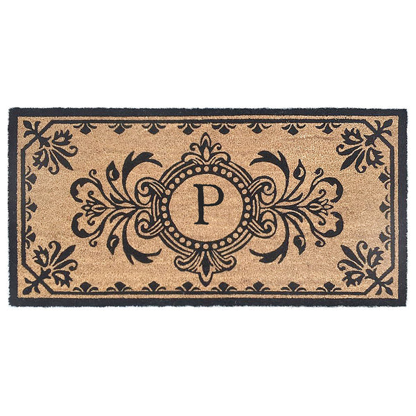 Trans Ocean Liora Manne Dwell Vine Outdoor Mat - Elegant Floral Design With Traditional Borders For Entryways Black Coir Pile Dwl24900448p
