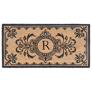 Trans Ocean Liora Manne Dwell Vine Outdoor Mat - Elegant Floral Design With Traditional Borders For Entryways Black Coir Pile Dwl24900448r