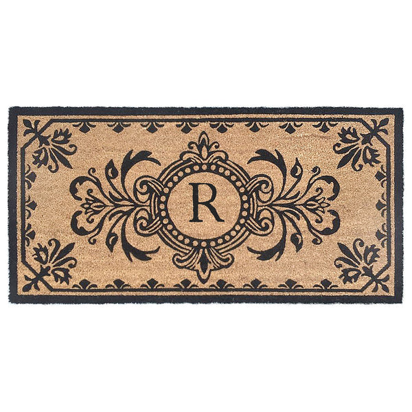 Trans Ocean Liora Manne Dwell Vine Outdoor Mat - Elegant Floral Design With Traditional Borders For Entryways Black Coir Pile Dwl24900448r