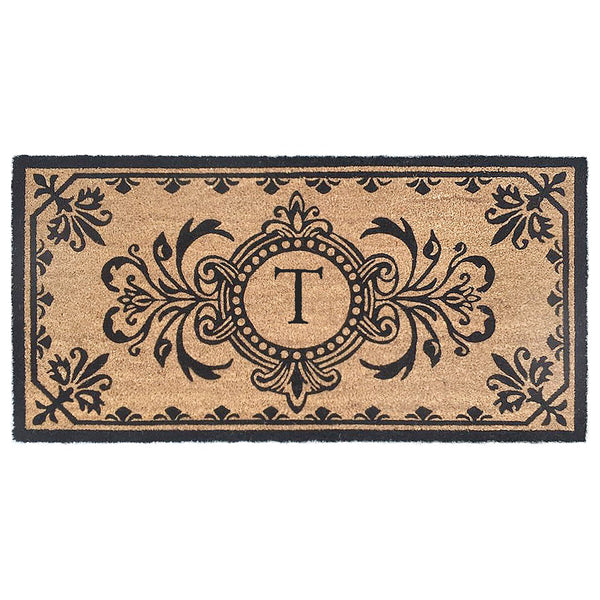Trans Ocean Liora Manne Dwell Vine Outdoor Mat - Elegant Floral Design With Traditional Borders For Entryways Black Coir Pile Dwl24900448t