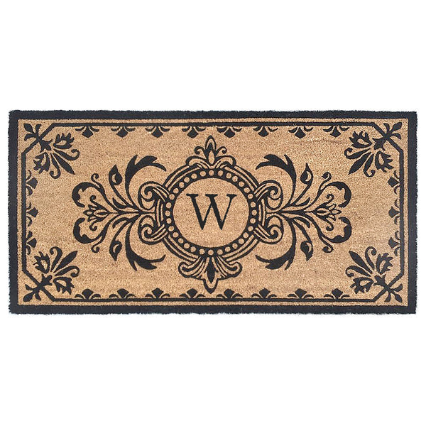 Trans Ocean Liora Manne Dwell Vine Outdoor Mat - Elegant Floral Design With Traditional Borders For Entryways Black Coir Pile Dwl24900448w