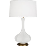 Robert Abbey Daisy Pike Table Lamp Daisy Glazed Ceramic Pearl Dupoini Fabric Shade