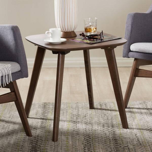 Baxton Studio Baxton Dahlia Mid-Century Modern Walnut End Table - Stylish, Durable Accent for Living Rooms & More Dahlia-Walnut-ET