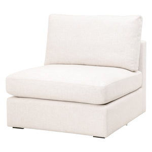 Essentials for Living Daley Modular Armless Chair 6613-1S.TXCRM Performance Textured Cream Linen, Espresso
