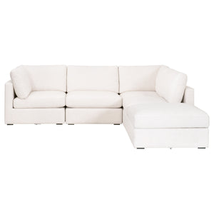 Essentials for Living Daley Modular Armless Chair 6613-1S.TXCRM Performance Textured Cream Linen, Espresso