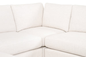 Essentials for Living Daley Modular Armless Chair 6613-1S.TXCRM Performance Textured Cream Linen, Espresso