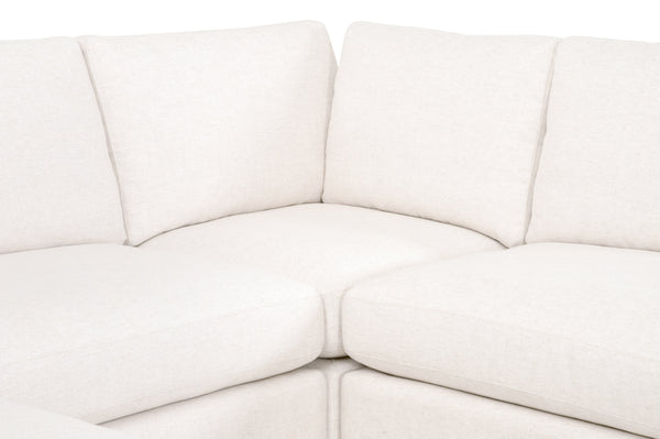 Essentials for Living Daley Modular Armless Chair 6613-1S.TXCRM Performance Textured Cream Linen, Espresso