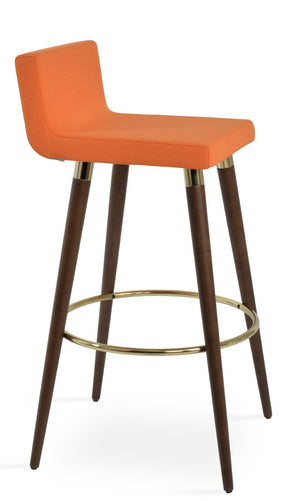 Soho Concept Dallas Dr.Wood Barstools & Counterstools – Premium Leatherette, Soft Walnut Finish, 2-year Warranty! Walnut,Gold,Orange  Soho-concept-dining-chair-11403