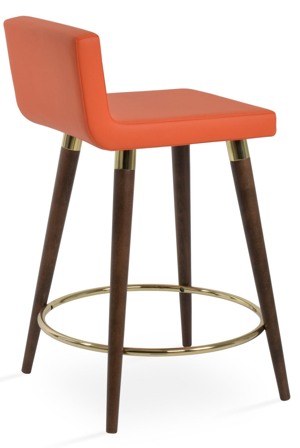 Soho Concept Dallas Dr.Wood Barstools & Counterstools - Stylish Leatherette, Solid Walnut, 2-year Guarantee! Walnut,Gold,Orange  Soho-concept-dining-chair-11404