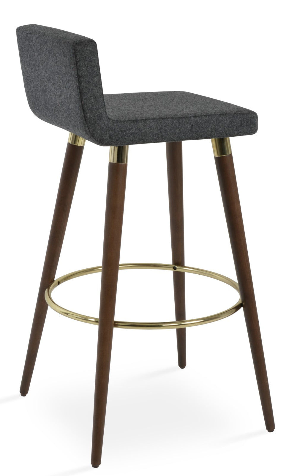 Soho Concept Dallas Dr.Wood Barstools & Counterstools - Premium Camira Blazer Wool, 10-year Guarantee, Stylish Finish Walnut,Gold,Dark Grey  Soho-concept-dining-chair-11402
