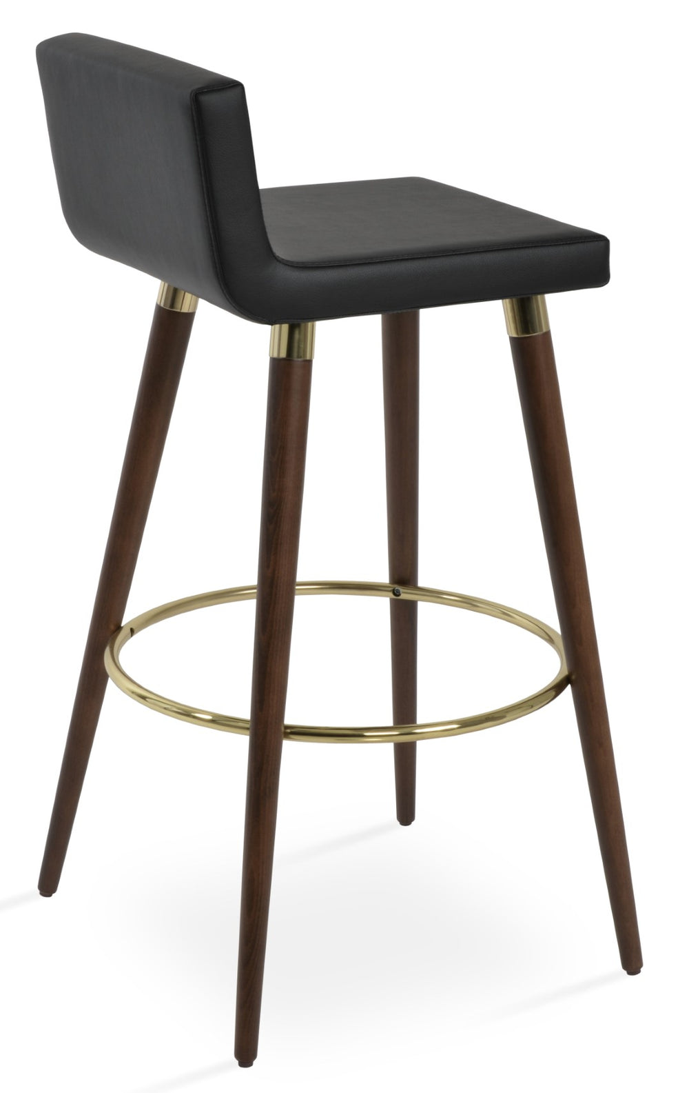Soho Concept Dallas Dr.Wood Barstools & Counterstools – Premium Leatherette, Soft Walnut Finish, 2-year Warranty! Walnut,Gold,Black  Soho-concept-dining-chair-11401